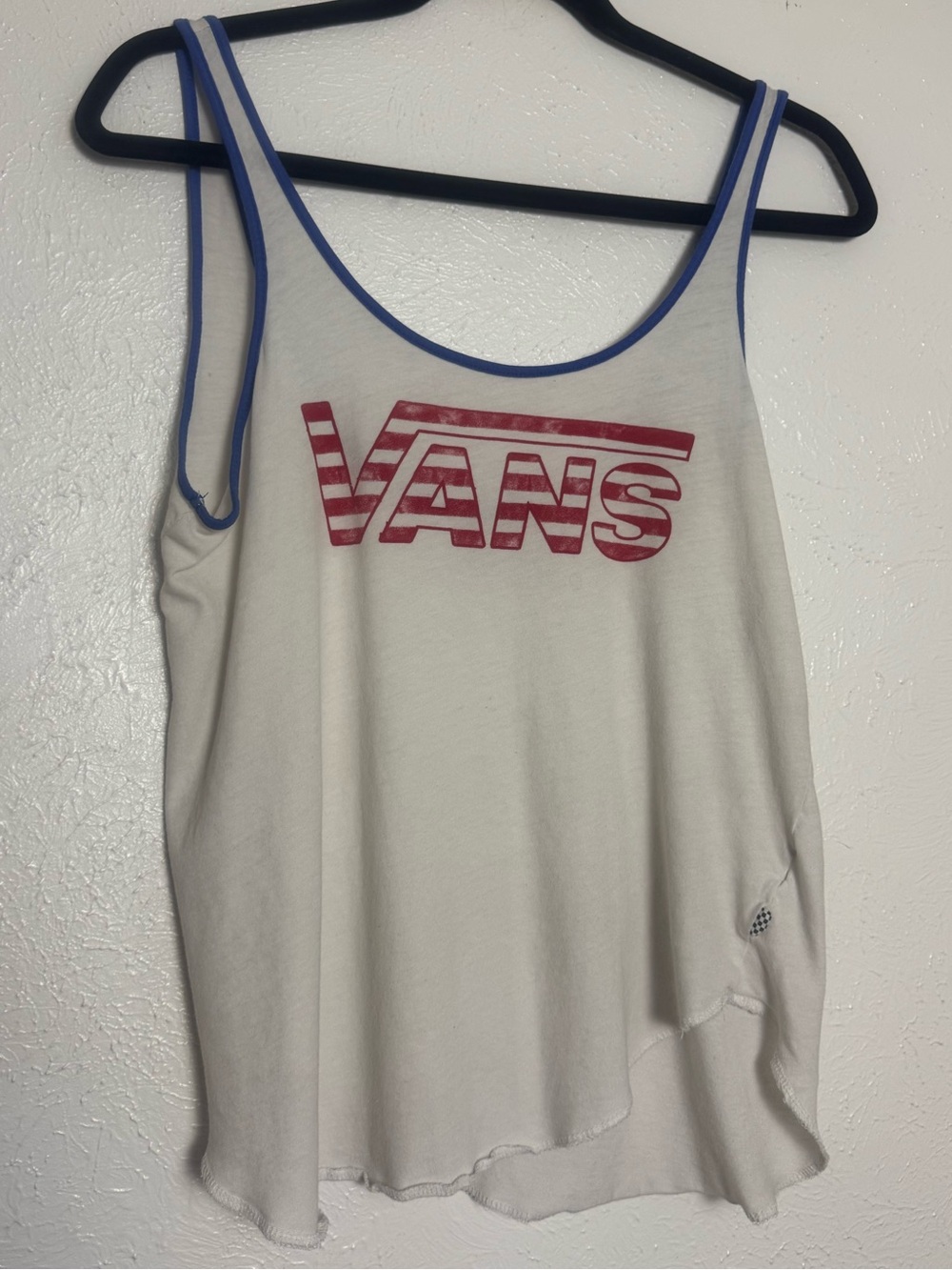 VANS Red White & Blue Rounded Hem Tank Top